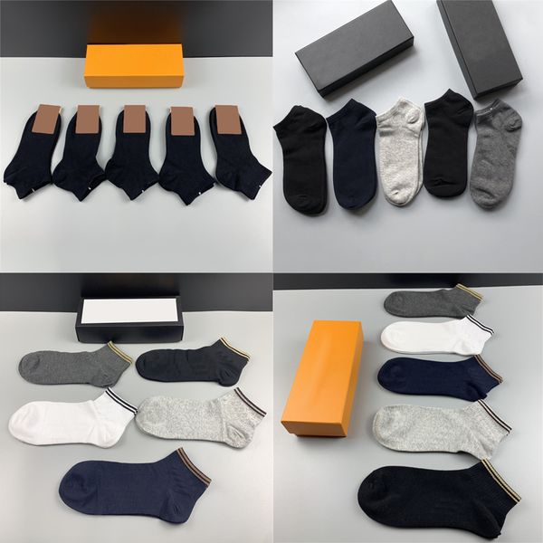

fashion sports socks designer letter embroidery sock with box men women solid color socks summer breathable sock hosiery, Black;white