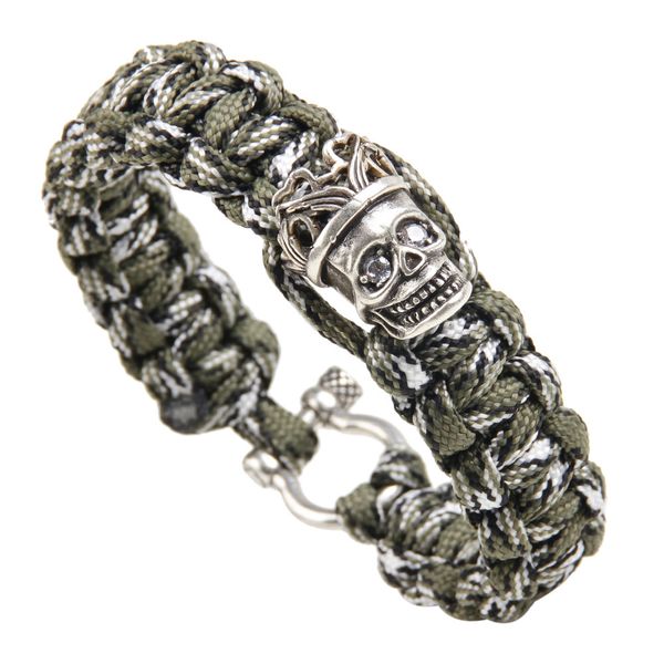 

new mountaineering creative bracelet camping outdoor copper inlaid zircon hand-woven umbrella rope bracelet, Golden;silver