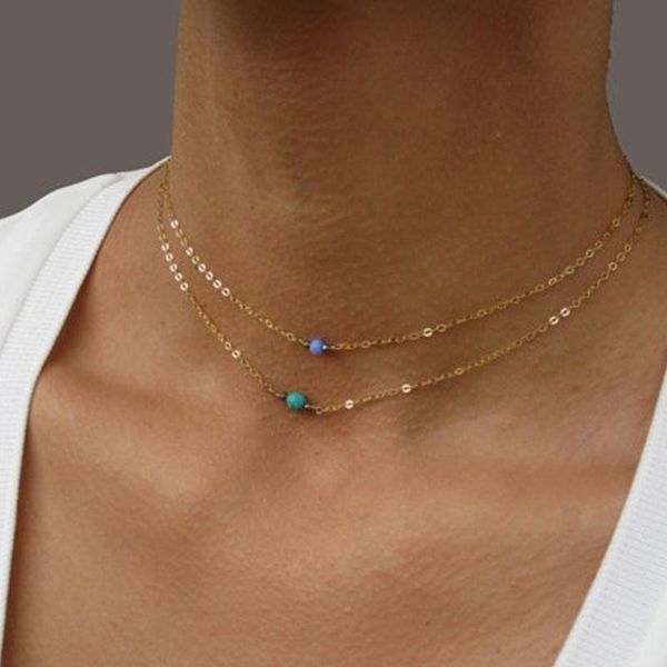 

chokers gold choker turquoise necklace dainty chain, Golden;silver