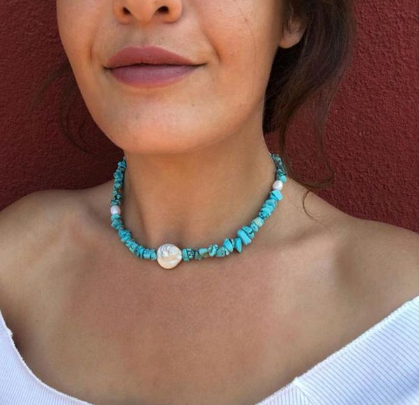 

chains natural stone freshwater pearl necklace baroque jewelry female wedding titanium steel accessories 2021 trend, Silver