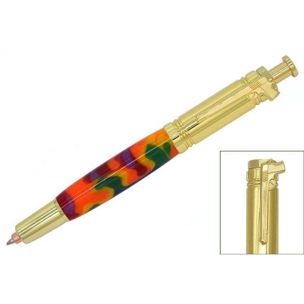 

ballpoint pens diy pistol click pen kits rz-bpcl266#-, Blue;orange