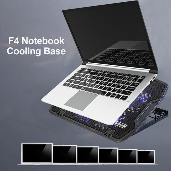 

lapcooling pads 382*270*30-50mm f4 5v dc 4 1800+10%rpm fans gaming pad usb powered notebook pc heatsink cooler base stand riser