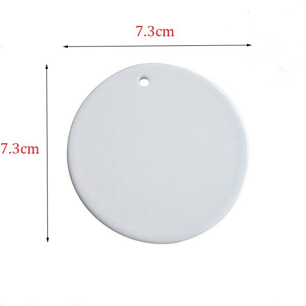 

factory outlet christmas decoration christmas sublimation tile hanging pendent 3 inches ceramics round ornament heat transfer coating festiv