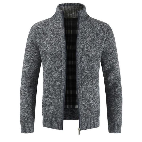 

men's sweaters 2021 and winter knitted sweater plush lining cardigan coat warm comfortable outwear mens clothes, White;black