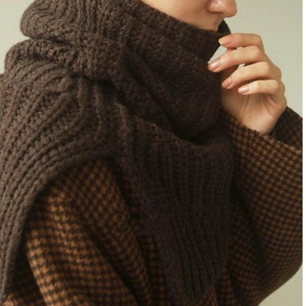 

scarves women 100% wool knitted shawl 2021 autumn winter simple scarf, Blue;gray