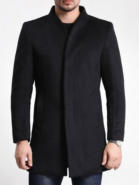 

cloudstyle men pocket front solid overcoat w9sw#, Black;brown