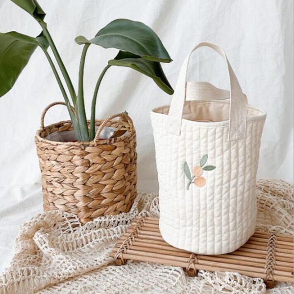 

diaper bags cartoon baby crib organizer storage bag born cotton portable travel nappy bucket for infant kids bedding set