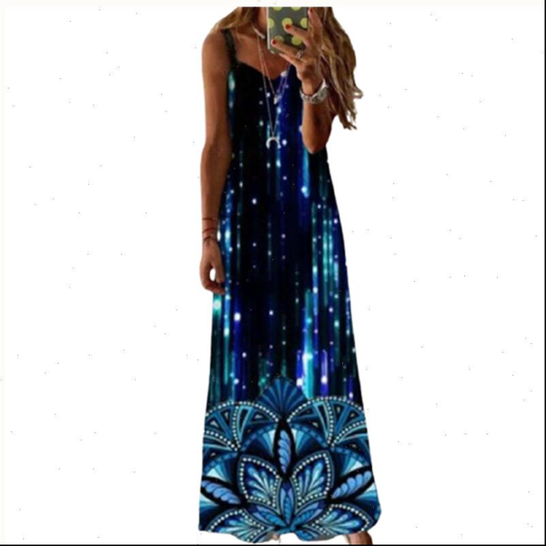

s womens dresses 5xl five color printed spaghetti dress fashion casual mid waist plus size fresh and style, Black;gray