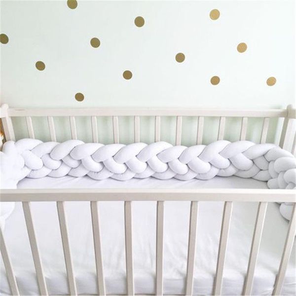 

cushion/decorative pillow thick baby bed bumper four braid knot handmade long knotted weaving plush crib protector infant room decor