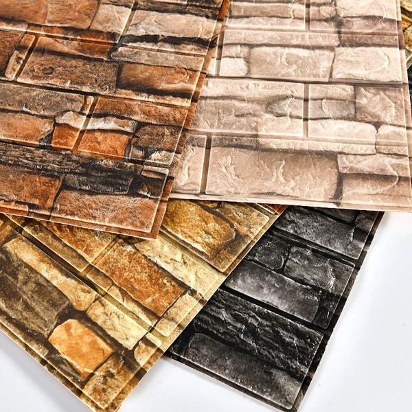 

wallpapers 3d retro simulated brick wall decor home improvement living room bedroom restaurant coving stickers