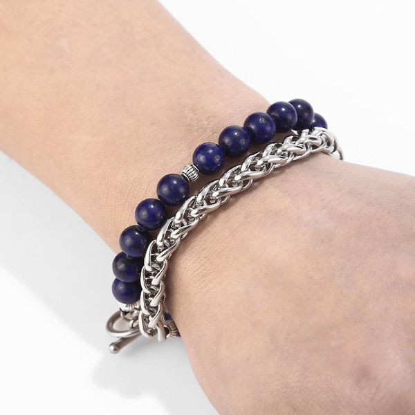 

link, chain foreign trade jewelry explosion 8 millimetre tiger's eye bracelet stainless steel black frosted men's