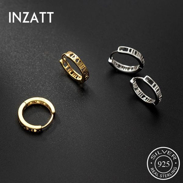 

hoop & huggie inzareal 925 sterling silver hollow geometric earrings for fashion women minimalist fine jewelry hiphop accessories, Golden;silver