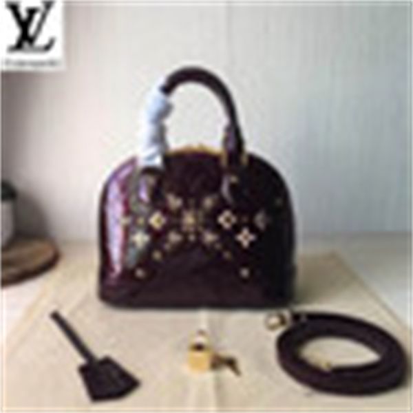 

handbag bag one brand bags shoulder designer rivet decal luxury shoulder slung n8ch m90988 handbags patent handles leather shell bags to