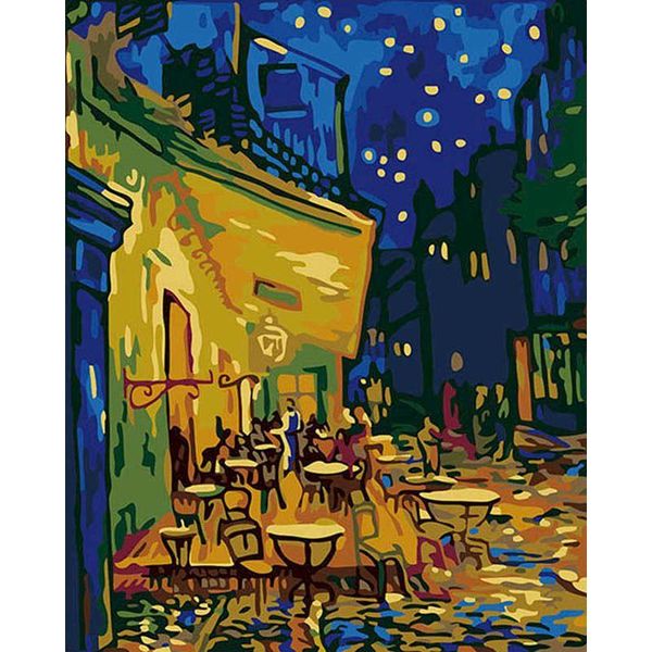 

paintings selilali coffee house oil painting by numbers kits for adults handpainted acrylic 40x50cm framed drawing on canvas wall decor
