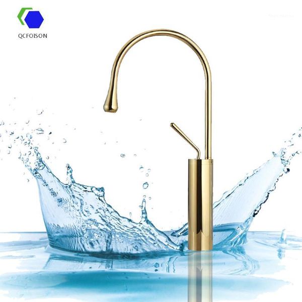 

bathroom basin faucet northern europe light luxury wash hands faucets simplicity golden burshed rotary water mixer tap sink1