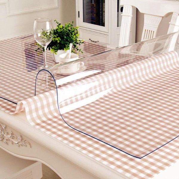 

table cloth soft glass pvc transparent tablecloth waterproof rectangular cover pad kitchen oil-proof mat