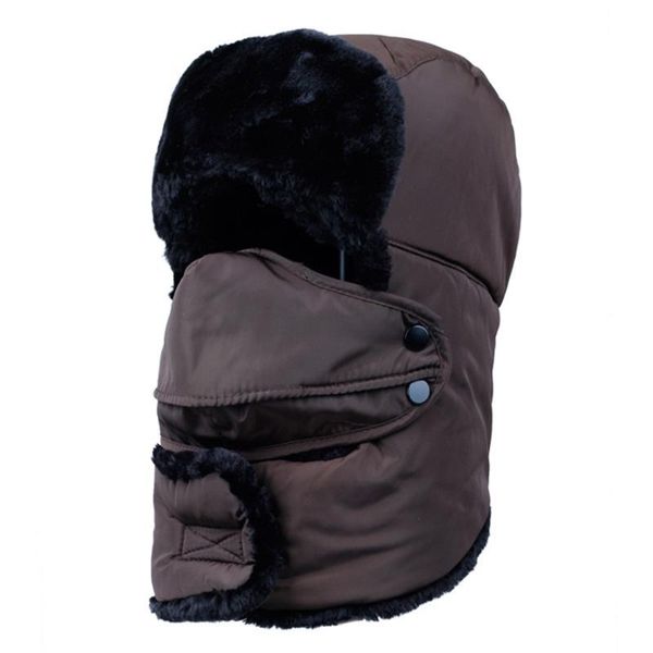 

berets winter bomber hats men women fur thickened ear flaps hat earflap caps russian balaclava for cap, Blue;gray