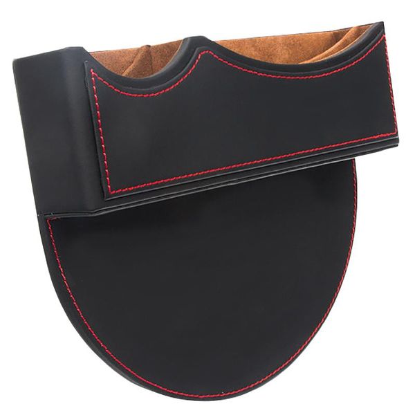

car organizer universal seat crevice pockets pu leather leak-proof storage box black