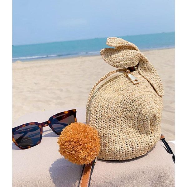 

waist bags summer lovely lafite straw weaving woman grass lady bag slung small beach