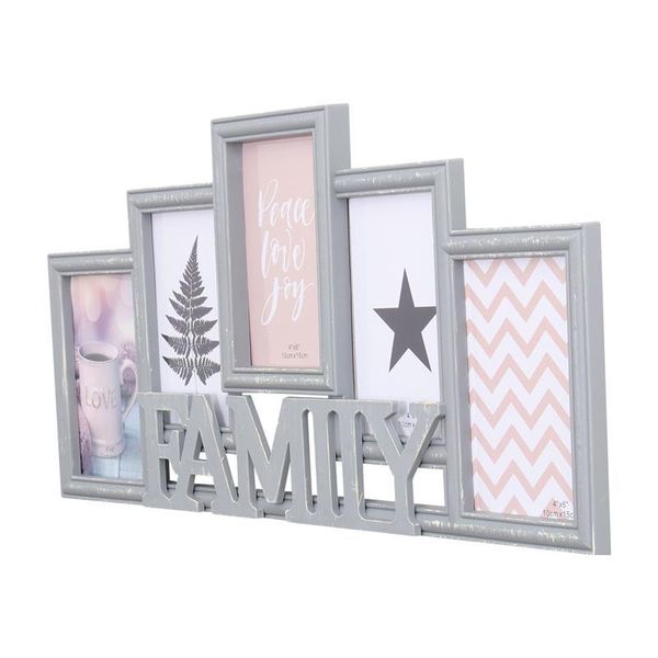 

frames po frame modern combination delicate deskdecor retro fanmily letter holder for home store office (grey)