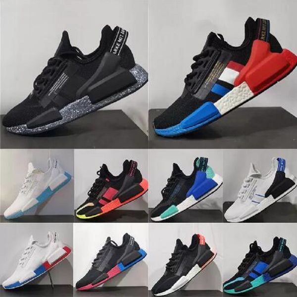 

triple black nmd r1 v2 mens running shoes japan white dazzle olive green bright volt red blue shoe munich men women trainers sports sneakers