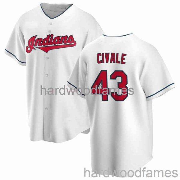 Benutzerdefinierte Aaron Civale #43 Jersey genäht Männer Frauen Jugend Kind Baseball Jersey XS-6XL