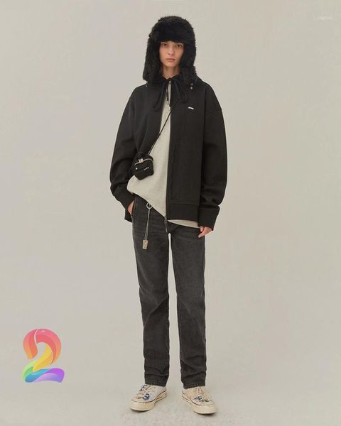 

autumn winter ader erro genuine zipper hooded jacket men women loose drawstring sweater adererror fashion casual jackets men's, Black;brown