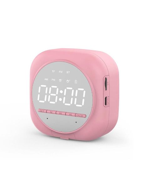 

other clocks & accessories digital led mirror alarm clock snooze table wake up light dual wireless speaker fm radio stereo sound