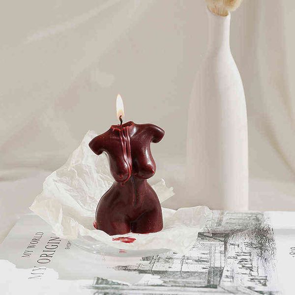 1 шт., свеча для женского тела, Женская свеча для туловища, форма тела, 3D обнаженная свеча, восковая статуя, художественный домашний декор