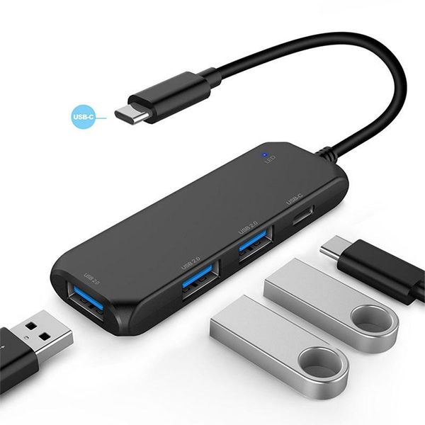 

hubs type-c 3.0 hub splitter adapter with 4 ports charging slim usb extender for pc lapcomputer accessories cable adaptors