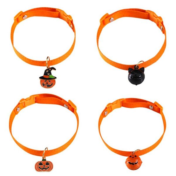 

cat collars & leads 4pcs halloween and dog collar with bell adjustable party holiday decoration accessories suitable for puppy kitten