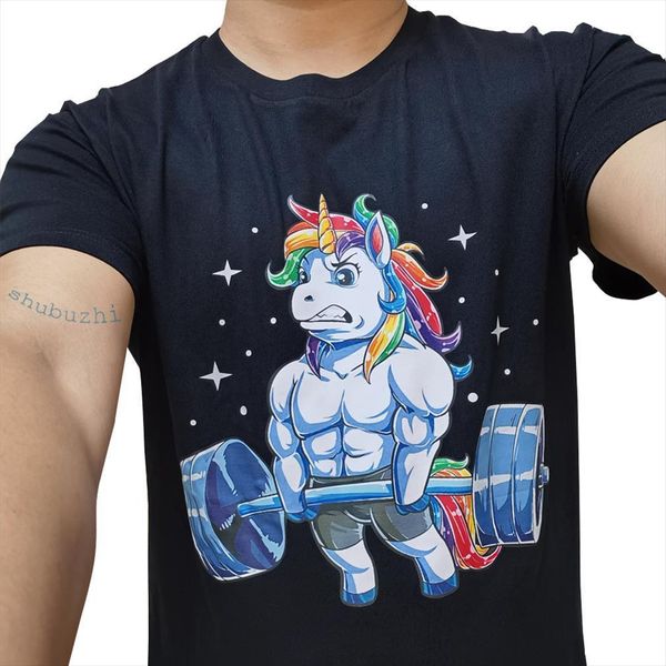 

unicorn weightlifting fitness gym deadlift mens rainbow us trend cartoon men fashion sbz6091, White;black
