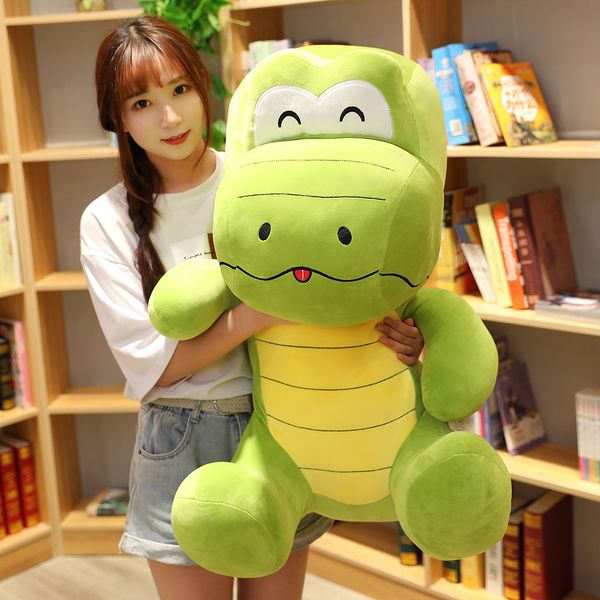 

80cm sitting stuffed green crocodile doll soft emotional alligator plushie squishy cartoon animal toy children gift
