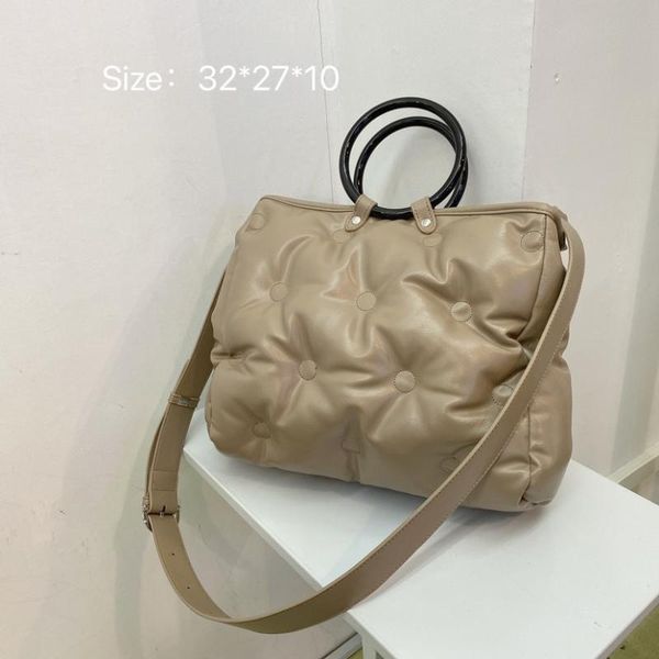 

doudou women's bag 2021 korean pleated down ring large capacity tote shoulder bags