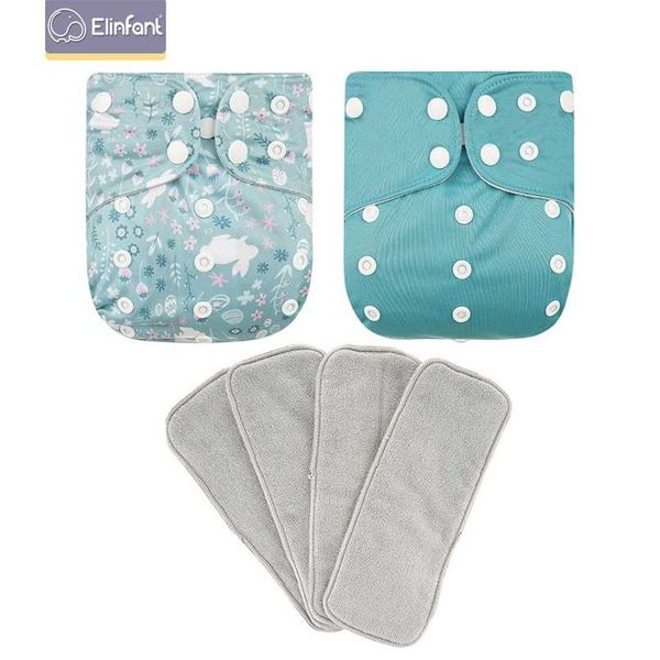 

elinfant pattern washable suede cloth inner diaper adjustable baby reusable pocket cloth diapers 211028
