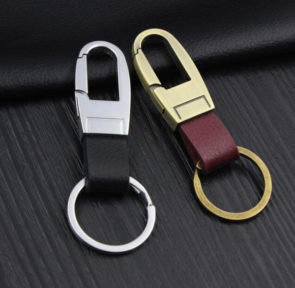 

keychains father's gift keychain leather gold simple disc car key day, Silver