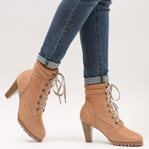 

dress shoes black 8cm high heel platform boots women winter short fur ankle women's faux suede leather ladies female 6vgw