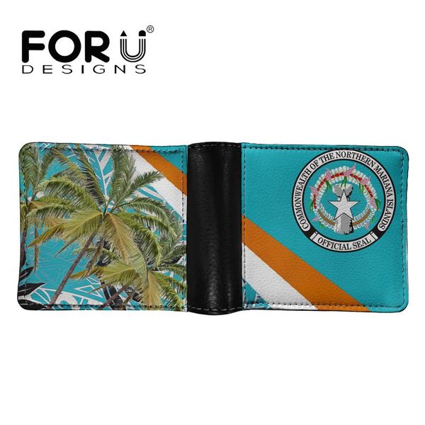 

wallets forudesigns hawaii cnmi tribal print men's leather purse 2021 fashion coin card po short wallet luxury male money bags, Red;black