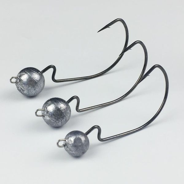 

fishing hooks mustad hook jig head sharp original color worm crank fishhook 3.8/7.5/10.5g 3 pieces lot