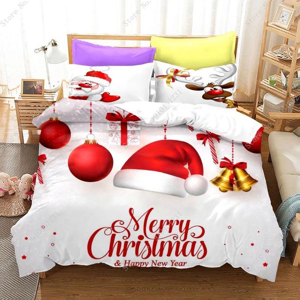 

bedding sets christmas set twin king  duvet cover 2 / 3 pcs cartoon santa claus print pillowcase bed