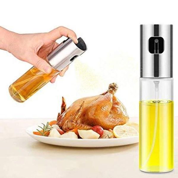 

storage bottles & jars kitchen stainless steel olive oil sprayer bottle pump pot leak-proof grill bbq dispenser cookware tools pneumat