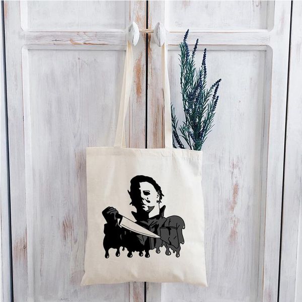 

women's t-shirt boogeyman graphic t shirts halloween horror movie tees woman plus size tshirts fashion summer gothic punk clothes, White