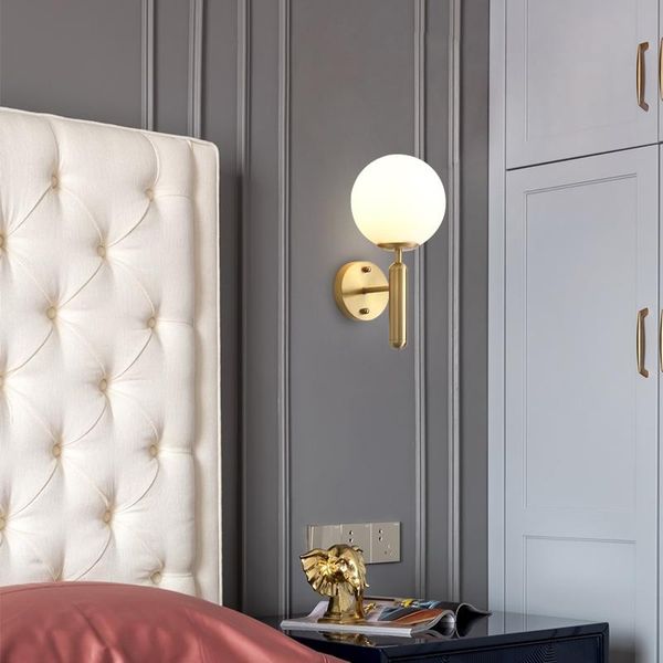 

wall lamp glass light bedside modern sconce for bedroom living room nordic industrial bar aisle lighting fixtures