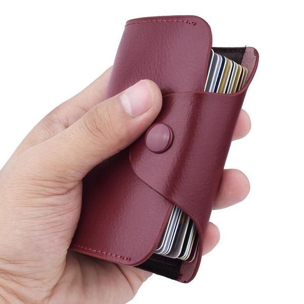 

card holders accordion holder wallet genuine leather women men hasp multifunction case fashion housekeeper cover, Brown;gray