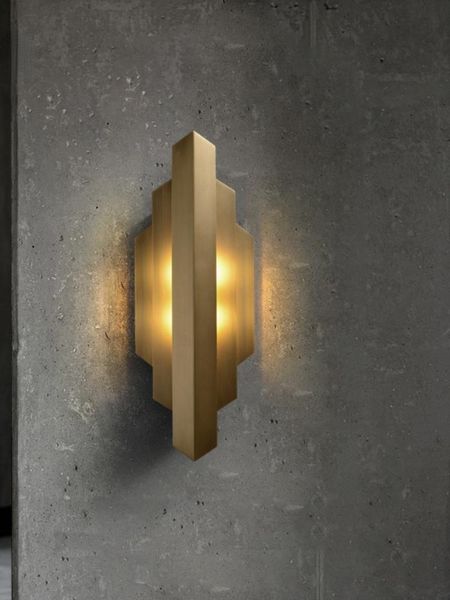 

wall lamps [irregular] post-modern copper lamp light luxury living room background bedroom bedside aisle