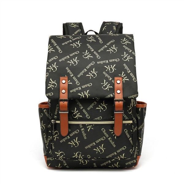 

school bags women brand design backpack,oxford travel bag,fashion print flap schoolbag for teenager with belt decor