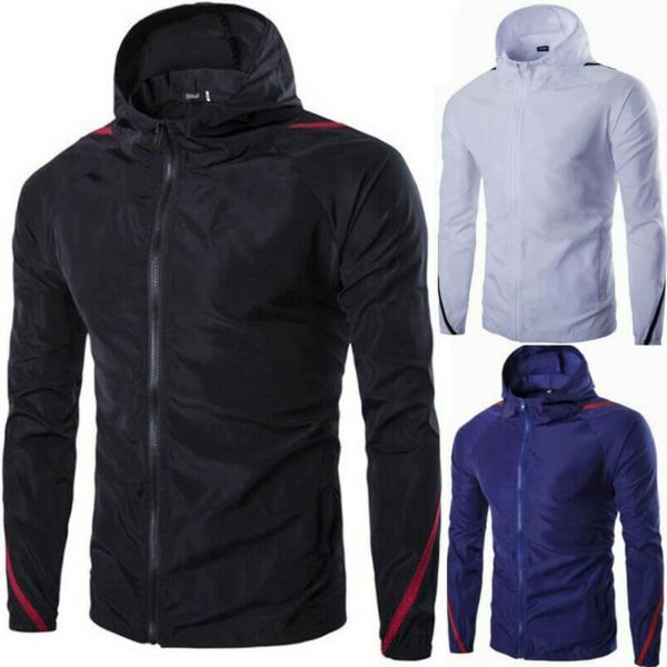 

men's hoodies & sweatshirts winter men patchwork hooded casual slim outdoor long sleeve zipper clothing, Black