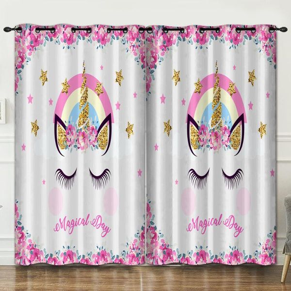 

curtain & drapes colorful cartoon bedroom living room decoration background cloth pink curtains luxury 2