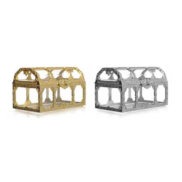 

gift wrap 2pcs jewelry box candy ring earrings necklace case birthday party wedding decor - silver s & gold l