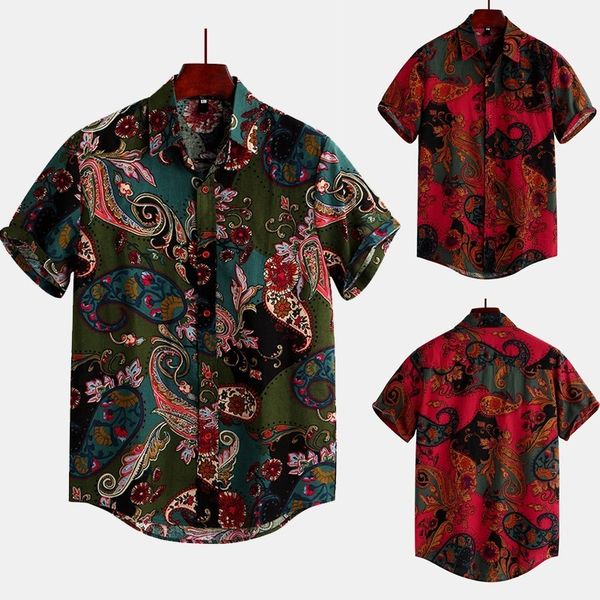 

men's shirts fahion caual hort leeve floral in ummer of 2021, White;black